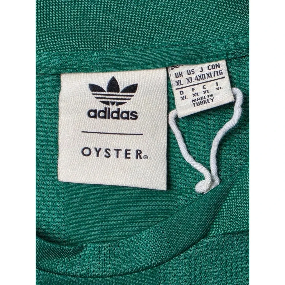 Adidas x Oyster Holdings Polo Shirt Mens XL Green 3-Stripes Performance Collared